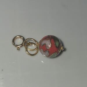 14kt gold cloisonette enamel Charm Pendant
